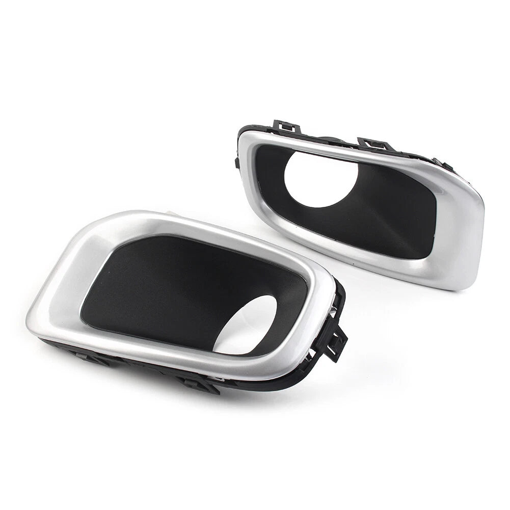 Front Bumper Fog Lights Cover Fit Jeep Renegade 2015-2018 ABS Silver+Black Pair