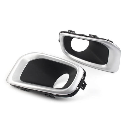 Front Bumper Fog Lights Cover Fit Jeep Renegade 2015-2018 ABS Silver+Black Pair
