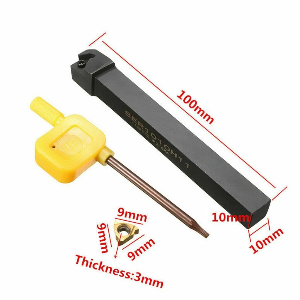 Lathe CNC Cutting Tool Holder + 10Pcs 11ER A60 Inserts for CNC Machines