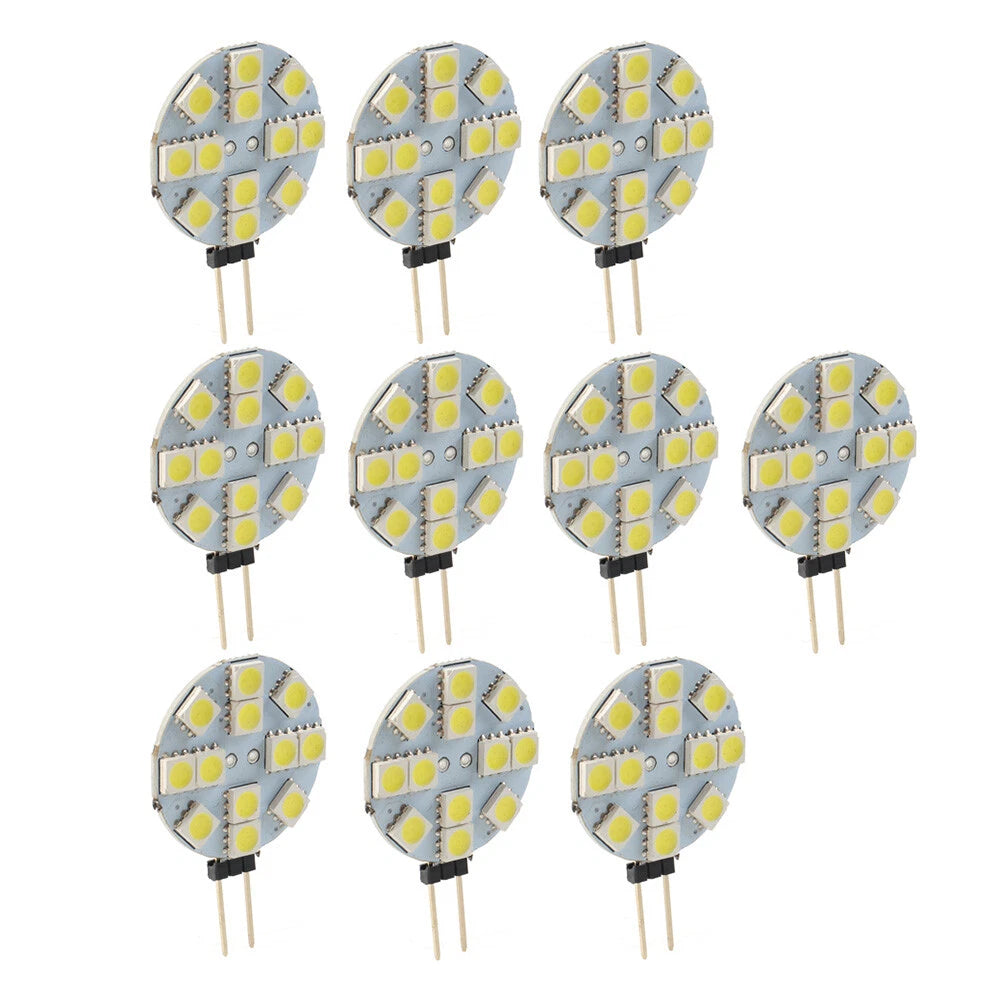10PCS G4 Socket Light Bulb 5050 SMD White for Car RV Landscape