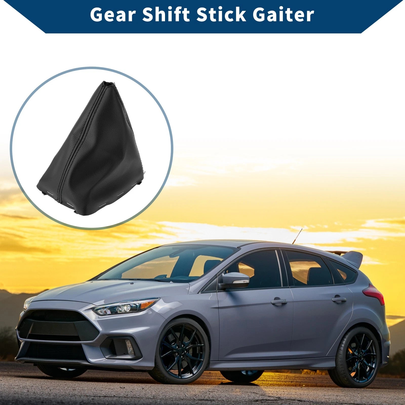 1 Pc Gear Shift Gaiter for Ford Focus C-MAX (2003–2010) Black Leather