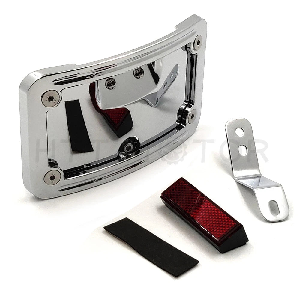 Laydown Curved License Plate Bracket for Harley Softail FLSTSC/FLSTN (2000–2017)