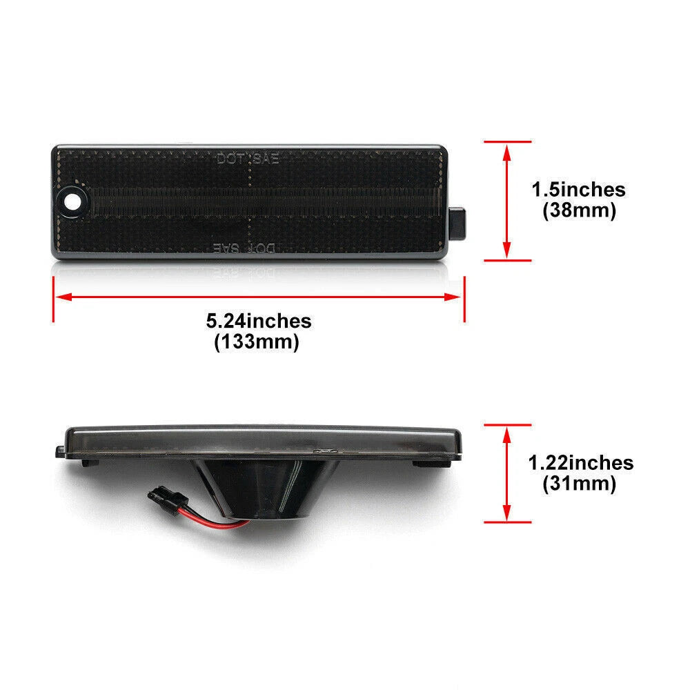 2X Smoked LED Rear Bumper Side Marker Lights for Chevrolet Camaro (1993–2002)