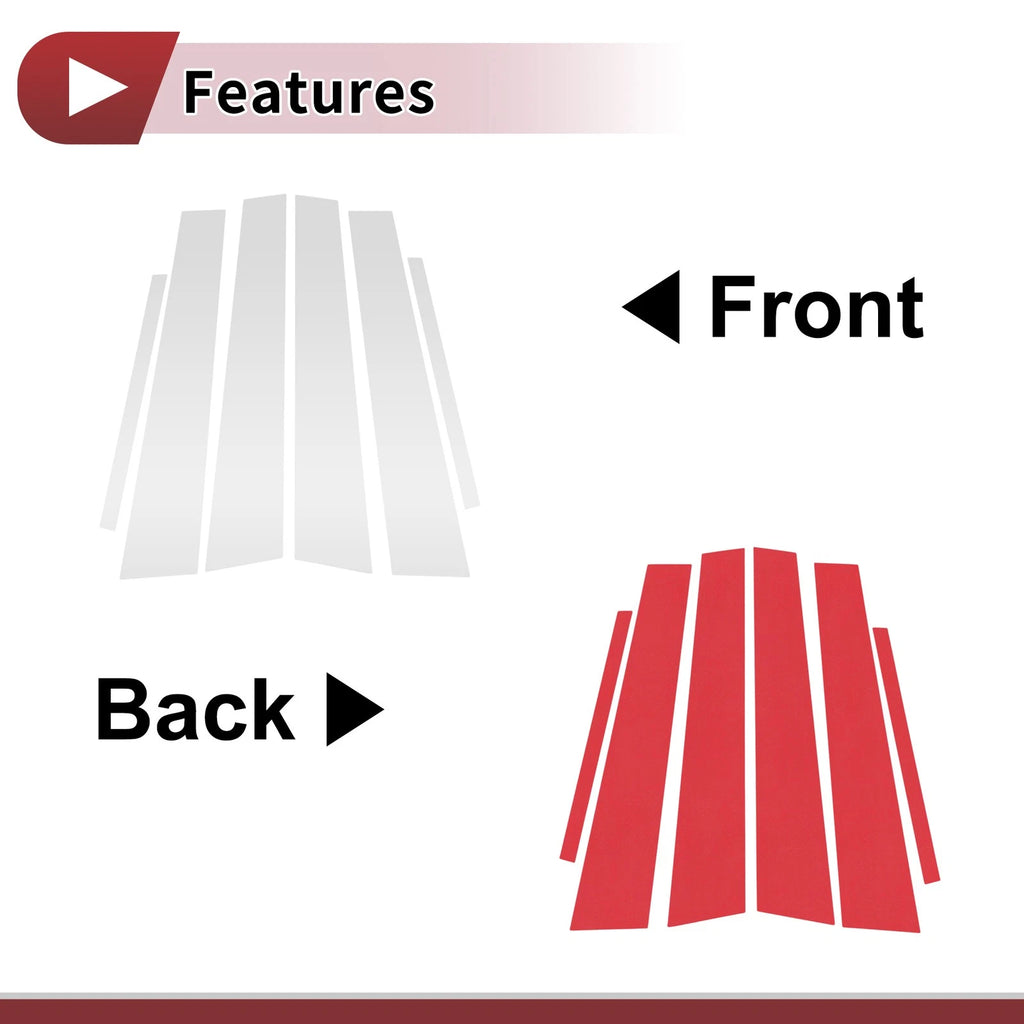 6 Pcs Door Pillar Window Trim Replacement for Toyota Avalon (2005–2012)