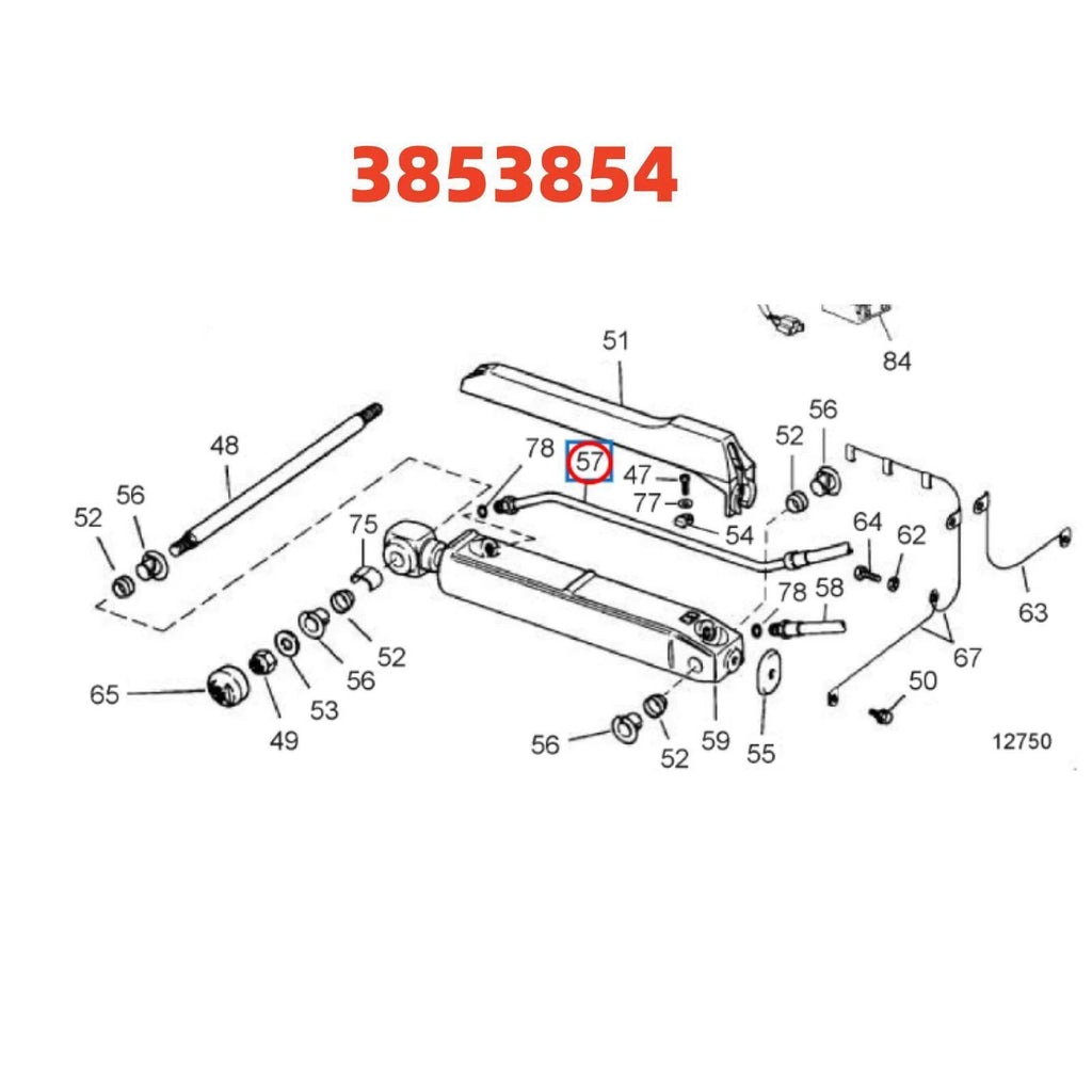 Hose Power Trim for OMC SX Starboard Down (1989–1998) 3853854