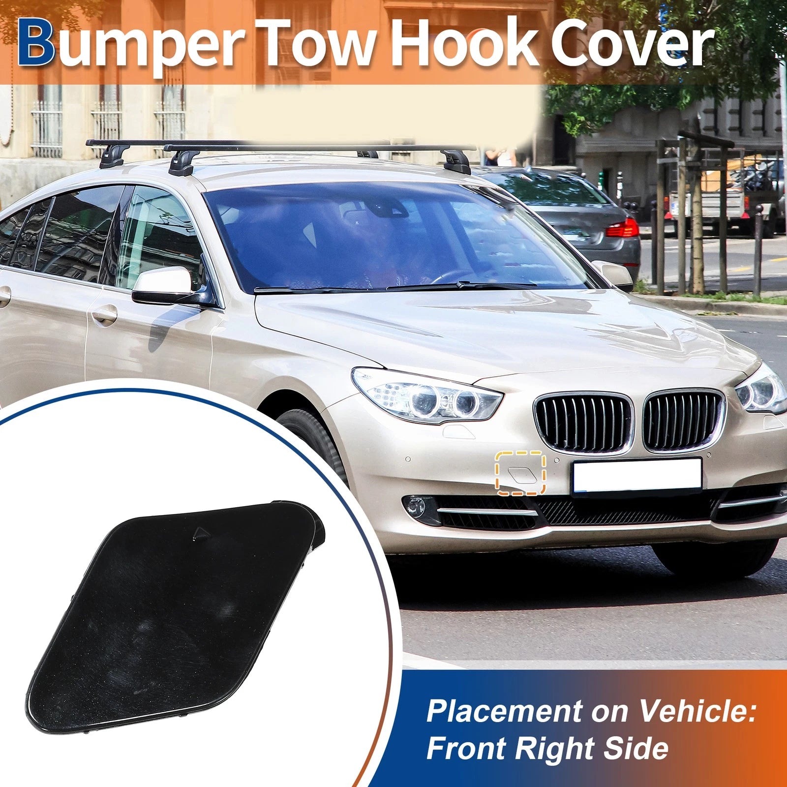 Front Right Tow Hook Cover Replacement for BMW 535i 550i GT (2010–2018)