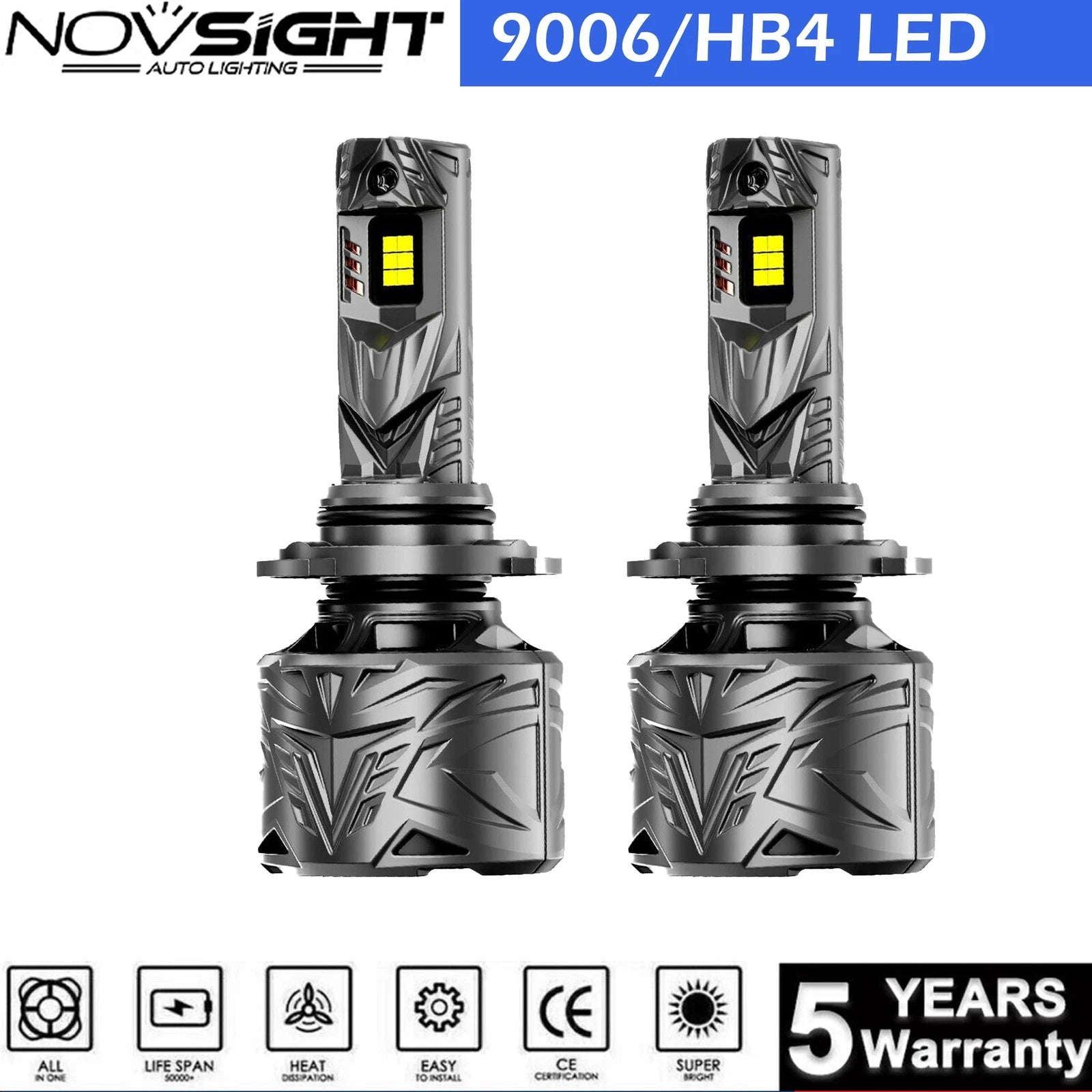 9006 HB4 LED Headlight Bulb Conversion Kit for Low Beam (6000K, 250W)