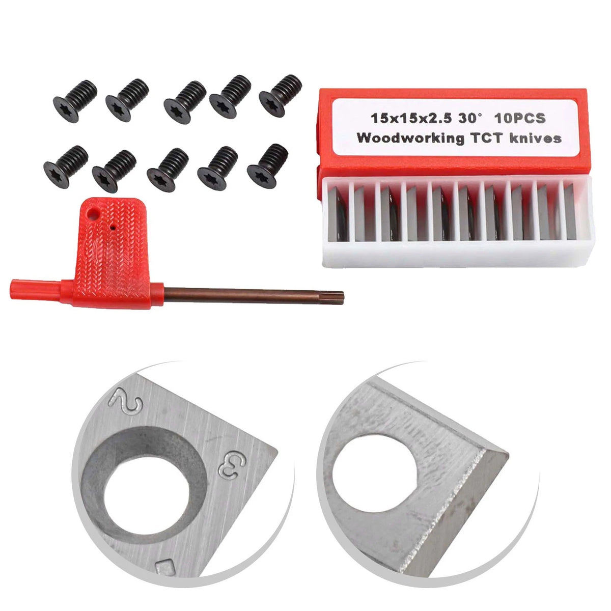 15x15x2 5mm Square Carbide Lathe Inserts with 30 Degree Bevel for Woodworking