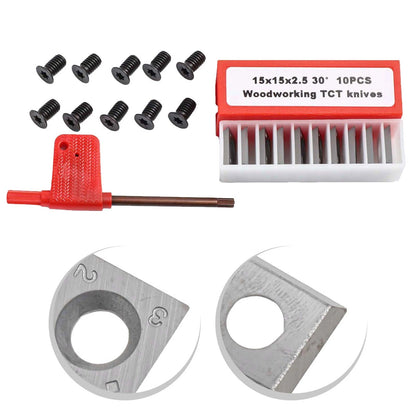 15x15x2 5mm Square Carbide Lathe Inserts with 30 Degree Bevel for Woodworking