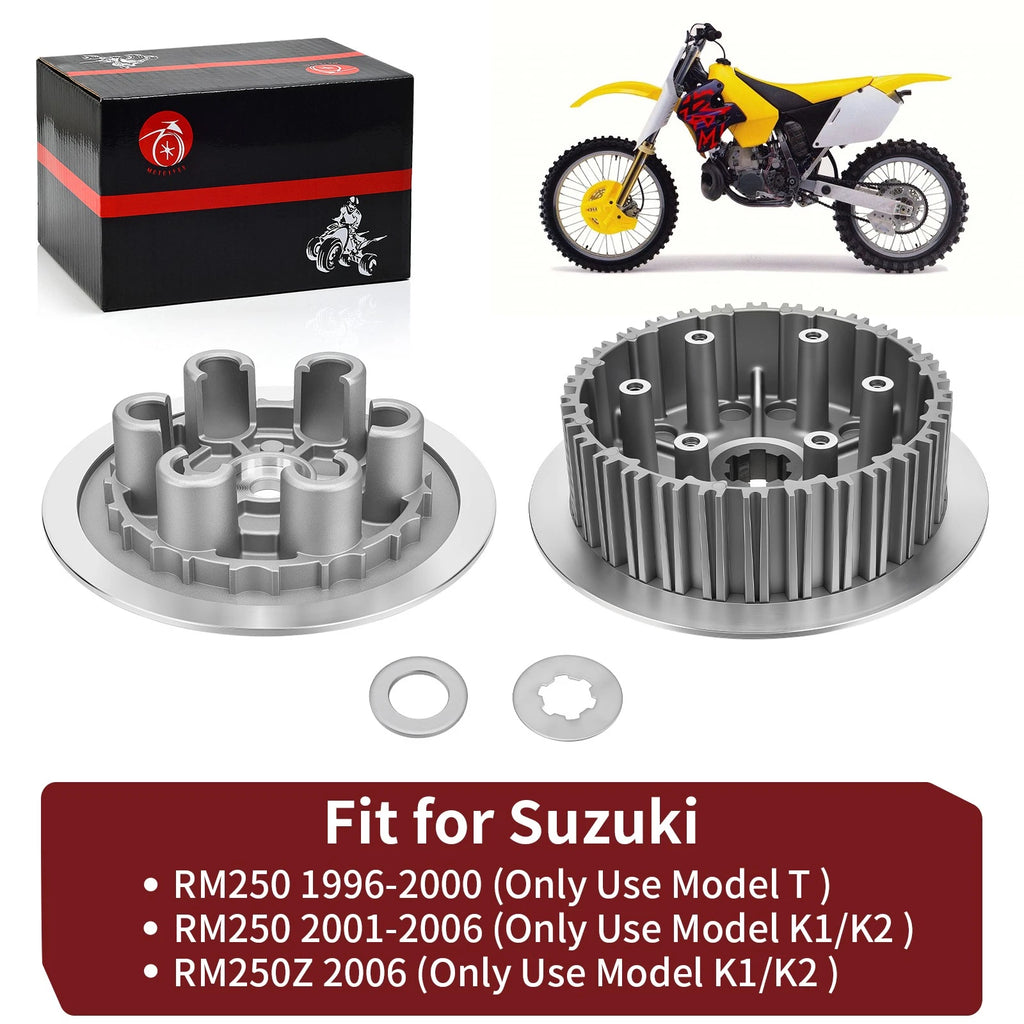 Clutch Center Inner Hub & Outer Pressure Plate w/ Lock Washer for Suzuki RM250Z (2006)
