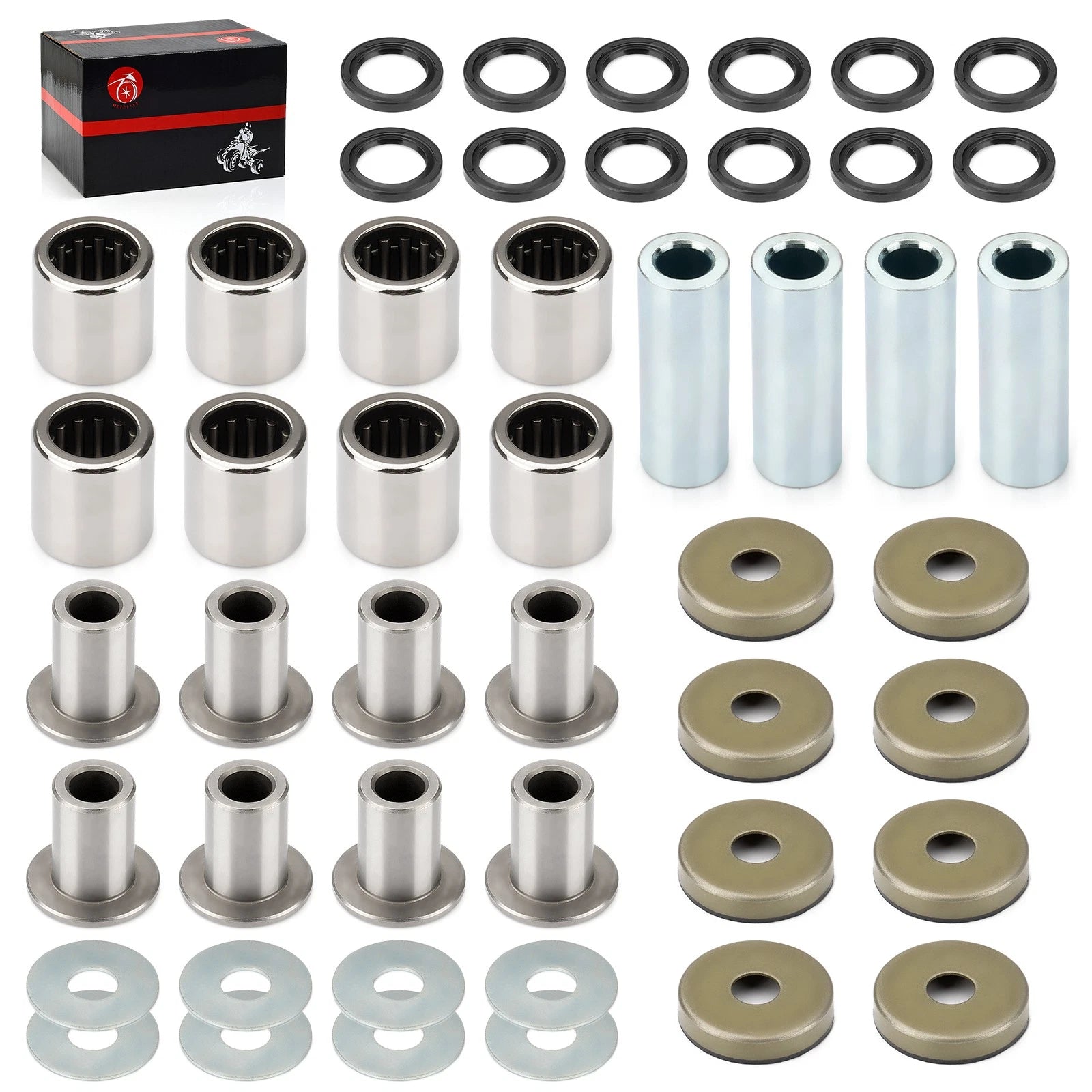 Front Upper Lower A-Arm Bushing w/ Oil Seal Kit for Kawasaki KFX400 (2003–2006)