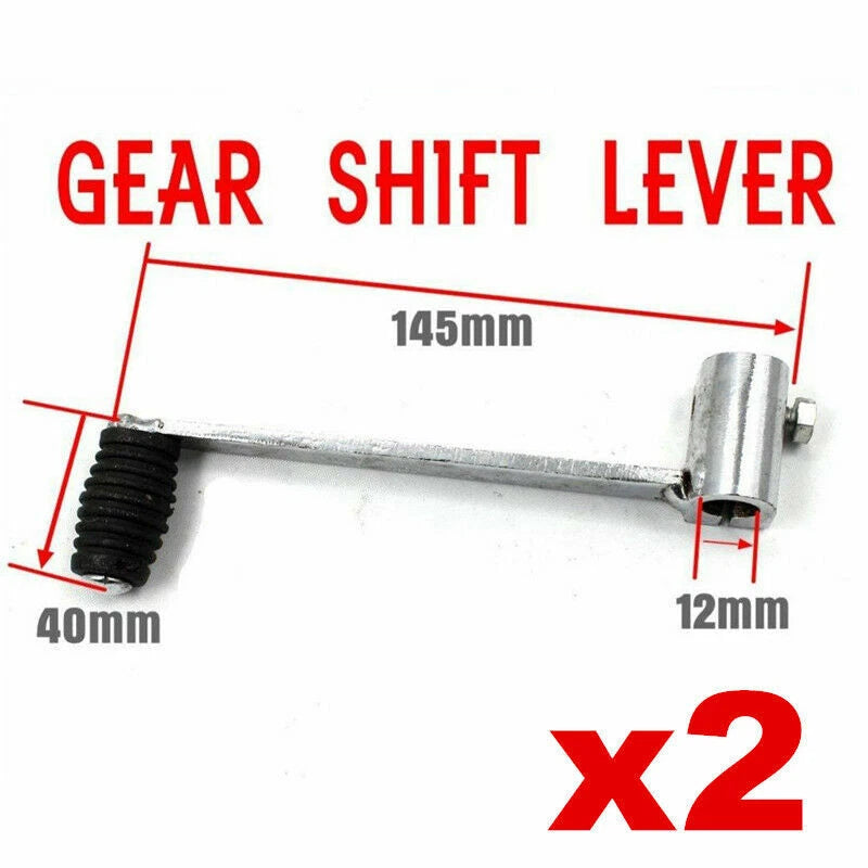 2X Chrome Gear Shift Levers for 50cc 70cc 110cc 125cc Motorbikes (Pit Pro)