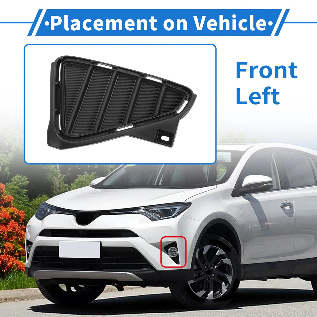 Front Left Bumper Fog Light Cover Replacement for Toyota RAV4 (2016–2018)