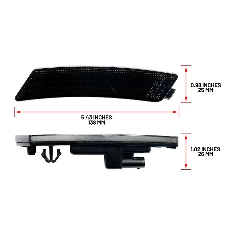 LED Smoked Lens Amber Front Bumper Side Marker Lights for Cadillac CT5 (2020–2024)