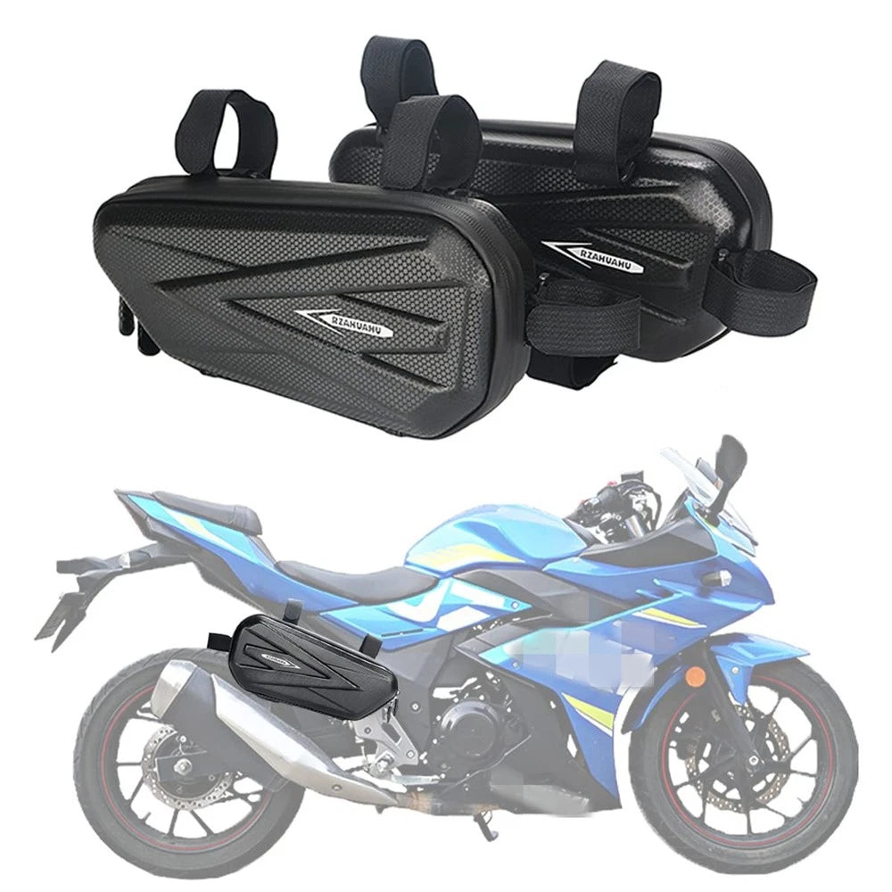 Waterproof Motorcycle Triangle Side Bags EVA Tool Bag Hard Shell Tail Bags 2Pcs