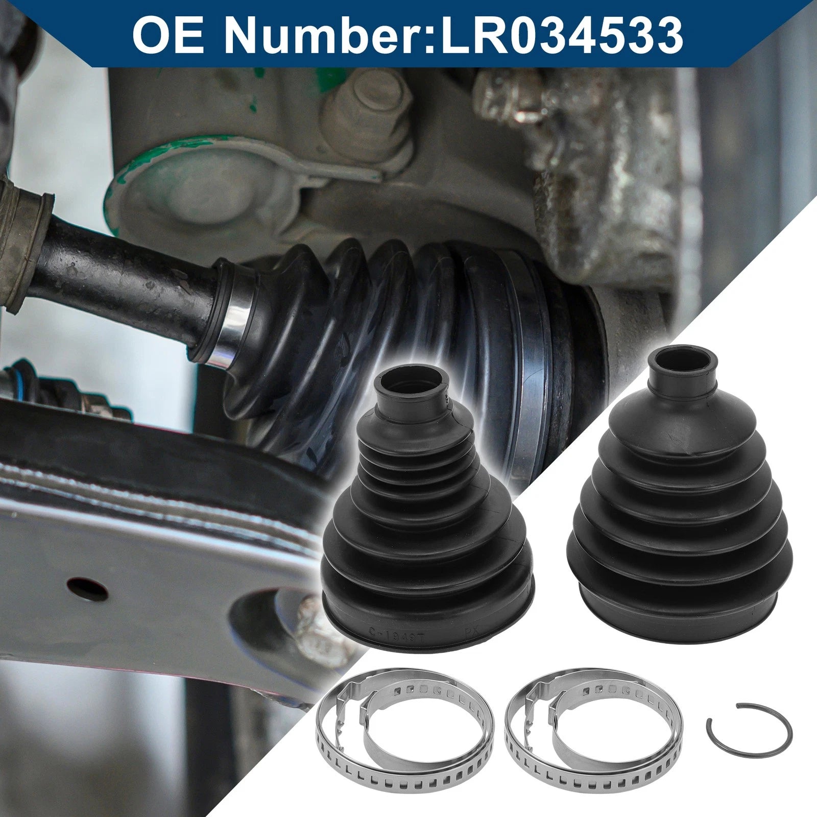 Inner Outer CV Joint Boot Kit w/ Clamps for Land Rover Range Rover (2002–2012)