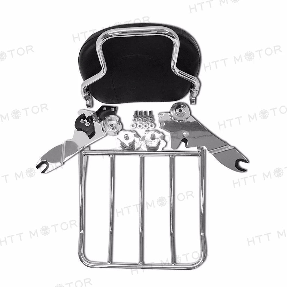 Adjustable Backrest Sissy Bar + Luggage Rack for Harley Touring (2009–2015)