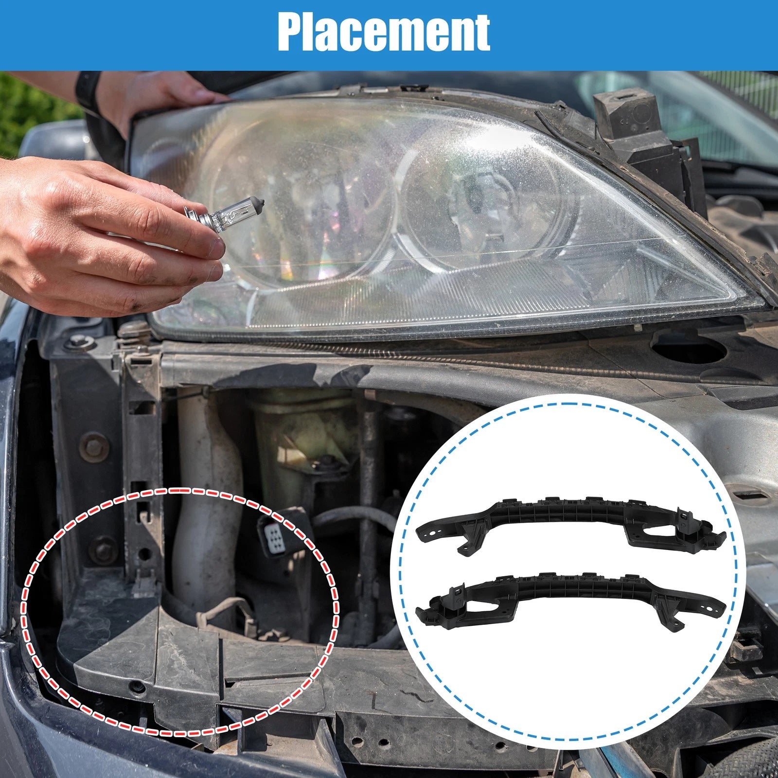 Pair Headlight Bracket Support for Honda Accord Sedan (2008–2012)