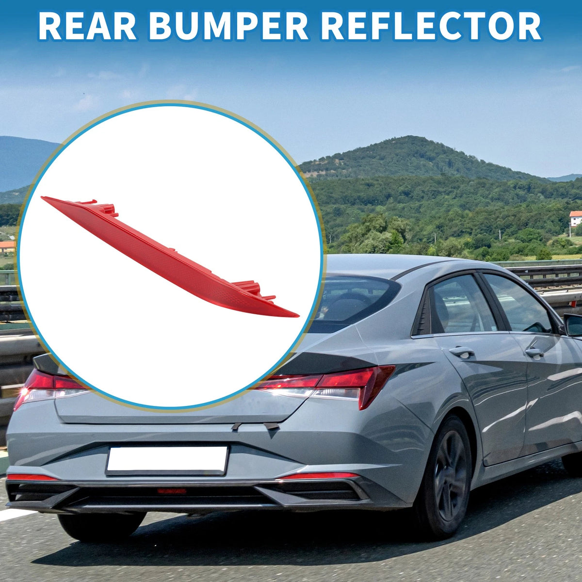 Rear Right Bumper Reflector No. 92406AA000 for Hyundai Elantra (2021–2023) Red