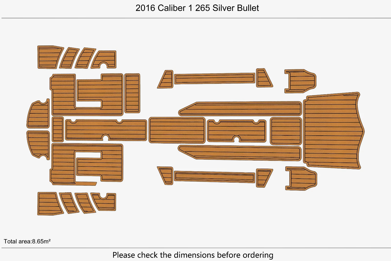 EVA Foam Teak Deck Flooring Mat for Caliber 1265 Silver Bullet (2016)