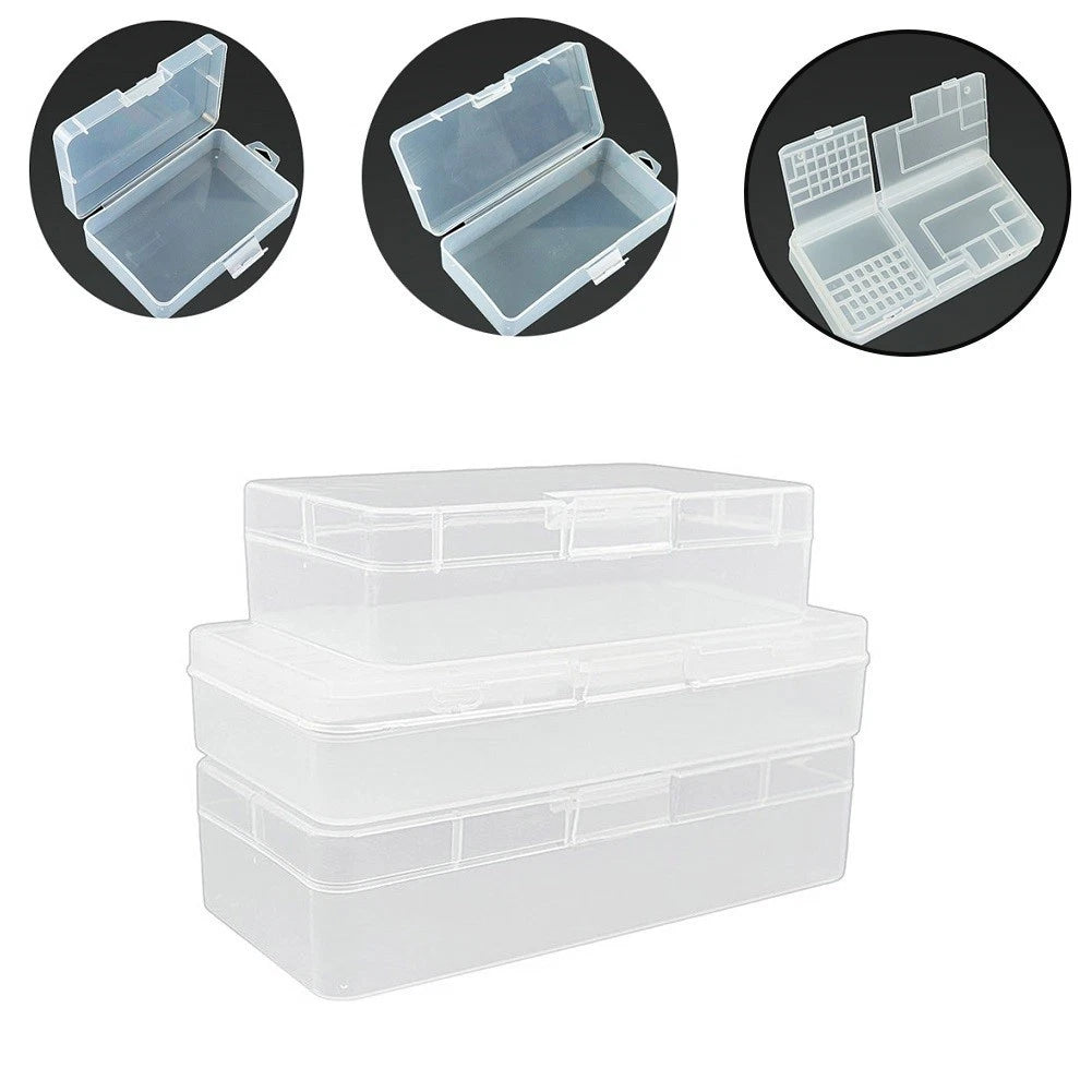 1X Small Plastic Clear Storage Box Organizer Case with Lid