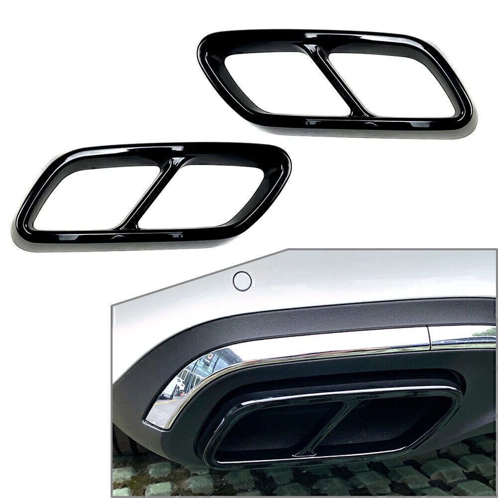 2x ABS Rear Exhaust Muffler Tail Pipe Cover Trim For Mercedes Benz C-Class W206