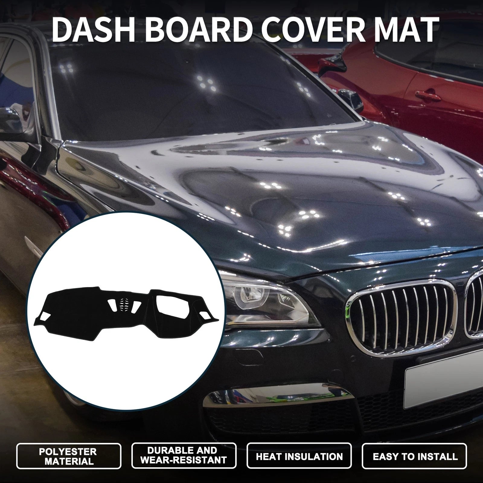 Dashboard Dash Cover Mat for BMW 4 Series 2021–2021 Sun Protector Pad Black