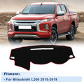Dash Cover for Mitsubishi L200 2015–2019 Polyester Black With Red Edge