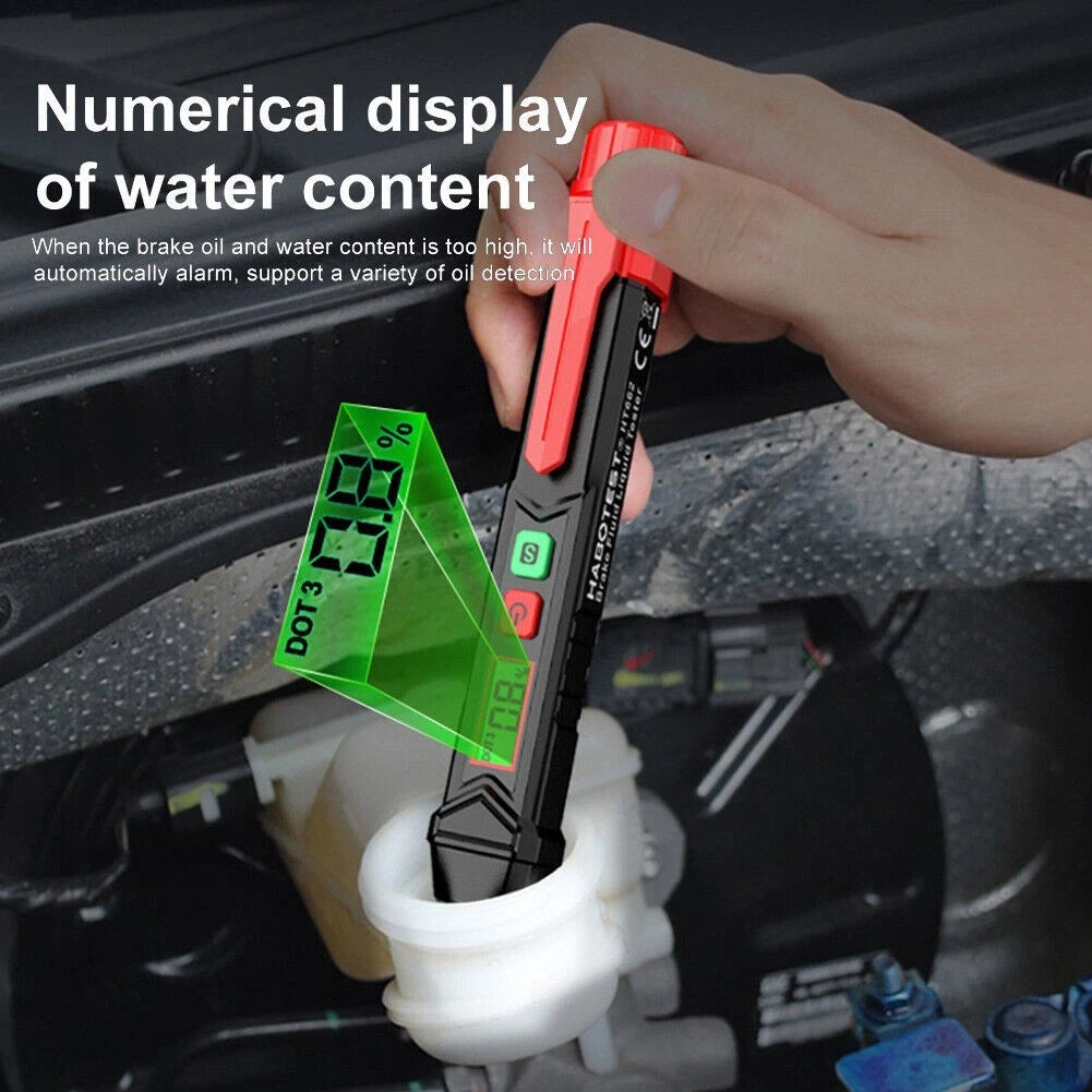 Waterproof Brake Fluid Tester for Auto (0%–4% Moisture Detection)