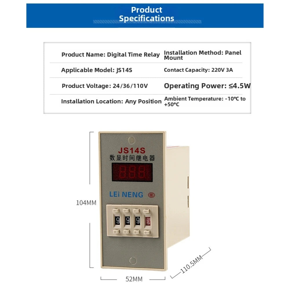 JS14S Timer Relay with 11-pin Socket Base for Automotive Applications