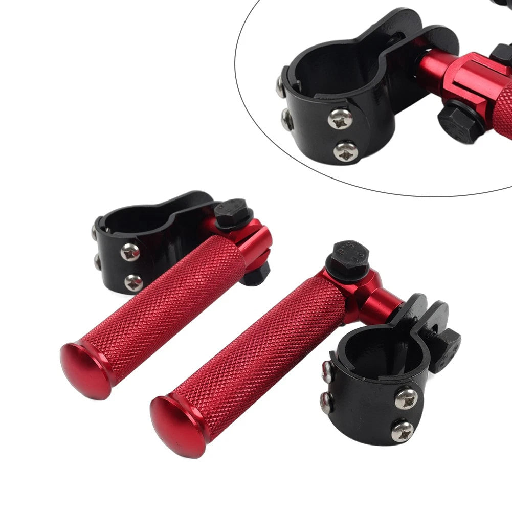CNC Foot Pegs for Universal Motorcycle (30-33mm) - Folding Red