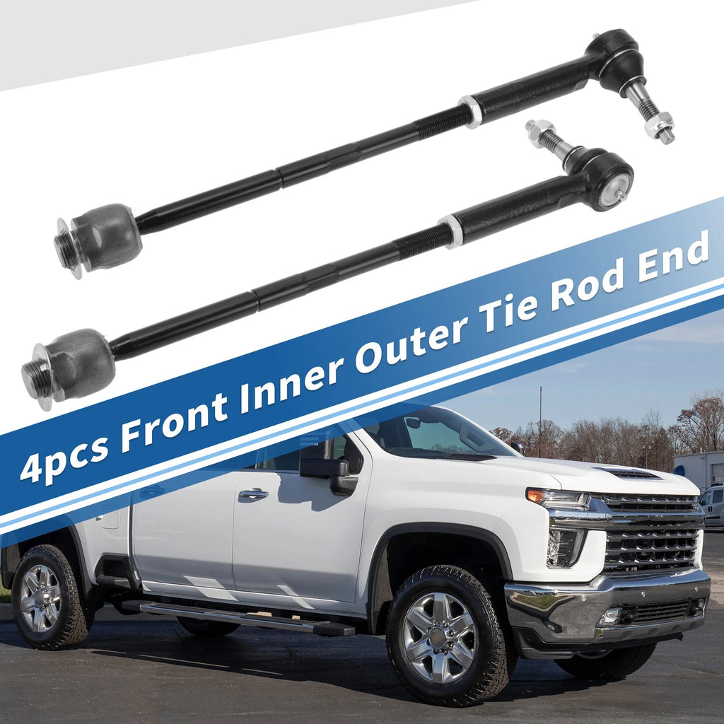 4PCS Front Inner Outer Tie Rod End Link for GMC Sierra 1500 (2007–2013)