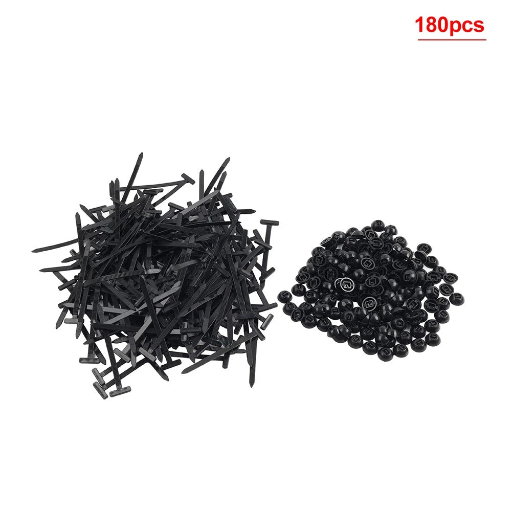 180Pcs Zip Tie Cable Buckle Self-Locking Fastener for Universal Use