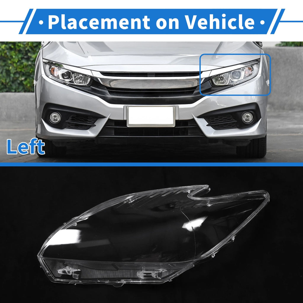 Headlight Lens Cover Front Left Replacement for Toyota Prius (2010–2012)