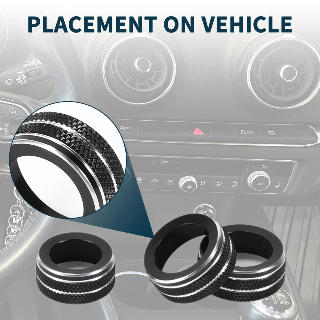 AC Climate Heater Switch Knob Cover Ring for Audi A3 8V (2014–2020)