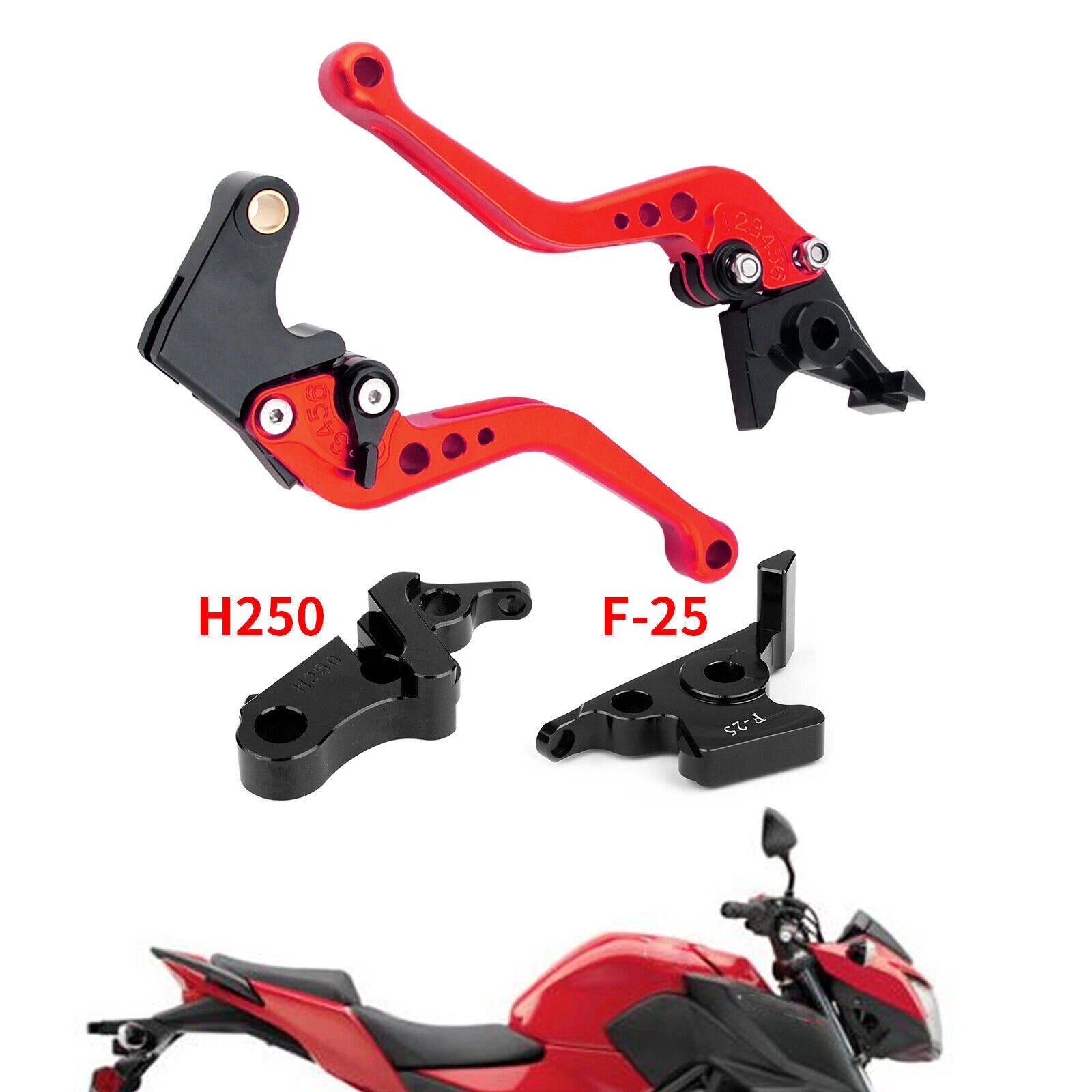 Short Clutch Brake Lever for Honda CB500F CBR500R CBR300RR (2013–2016) Red T9