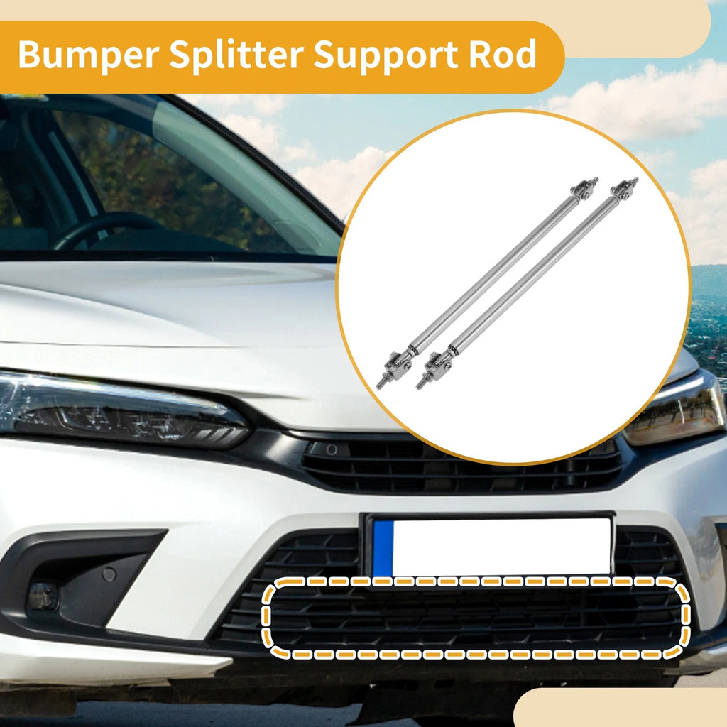 2X Adjustable Front Bumper Lip Splitter Strut Rod Tie for Universal Fit
