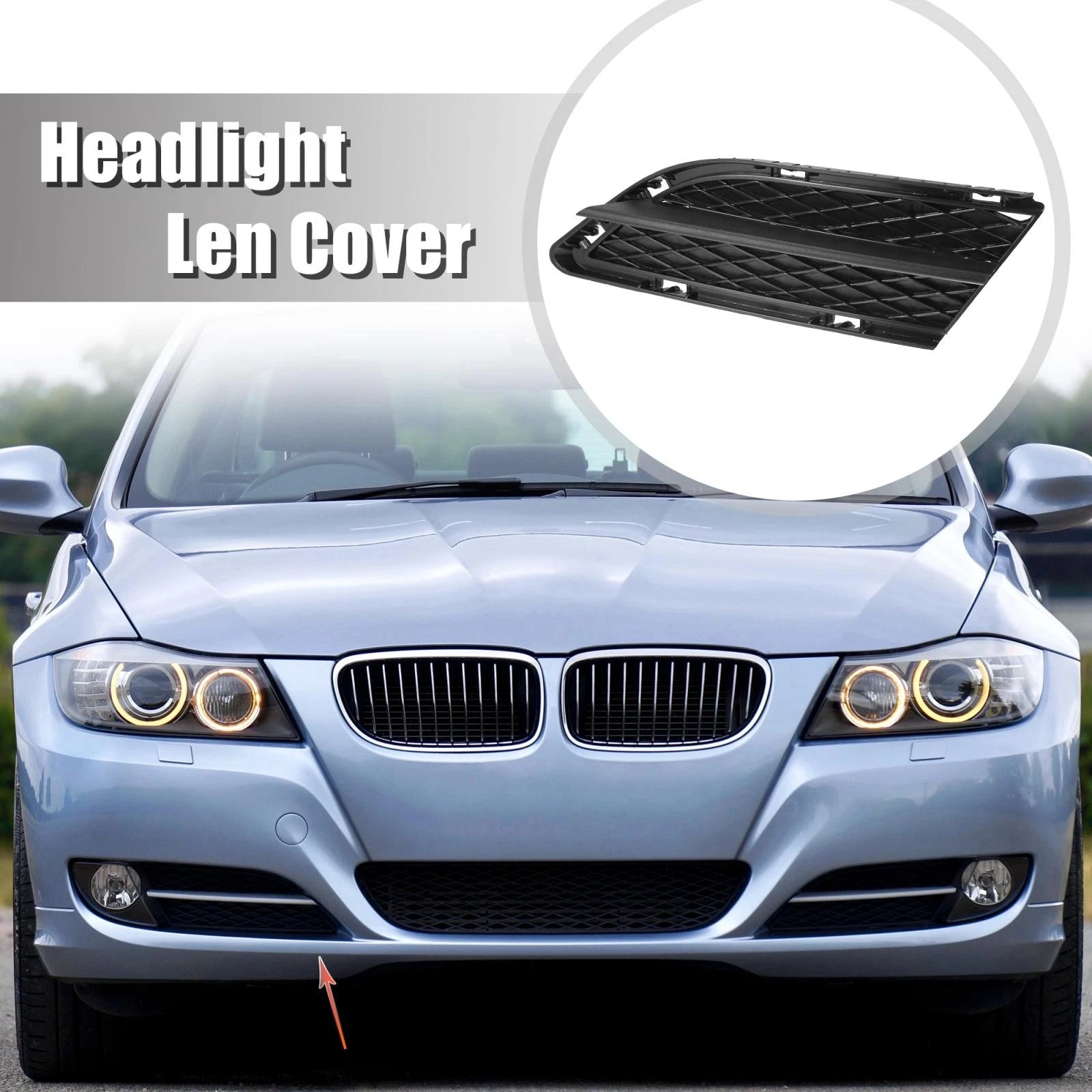 Left Car Fog Light Grille Trim Replacement for BMW 3 Series E90 (2009–2012)