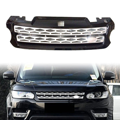 Front Bumper Upper Mesh Grille for Range Rover Sport (2014–2017) Black Silver