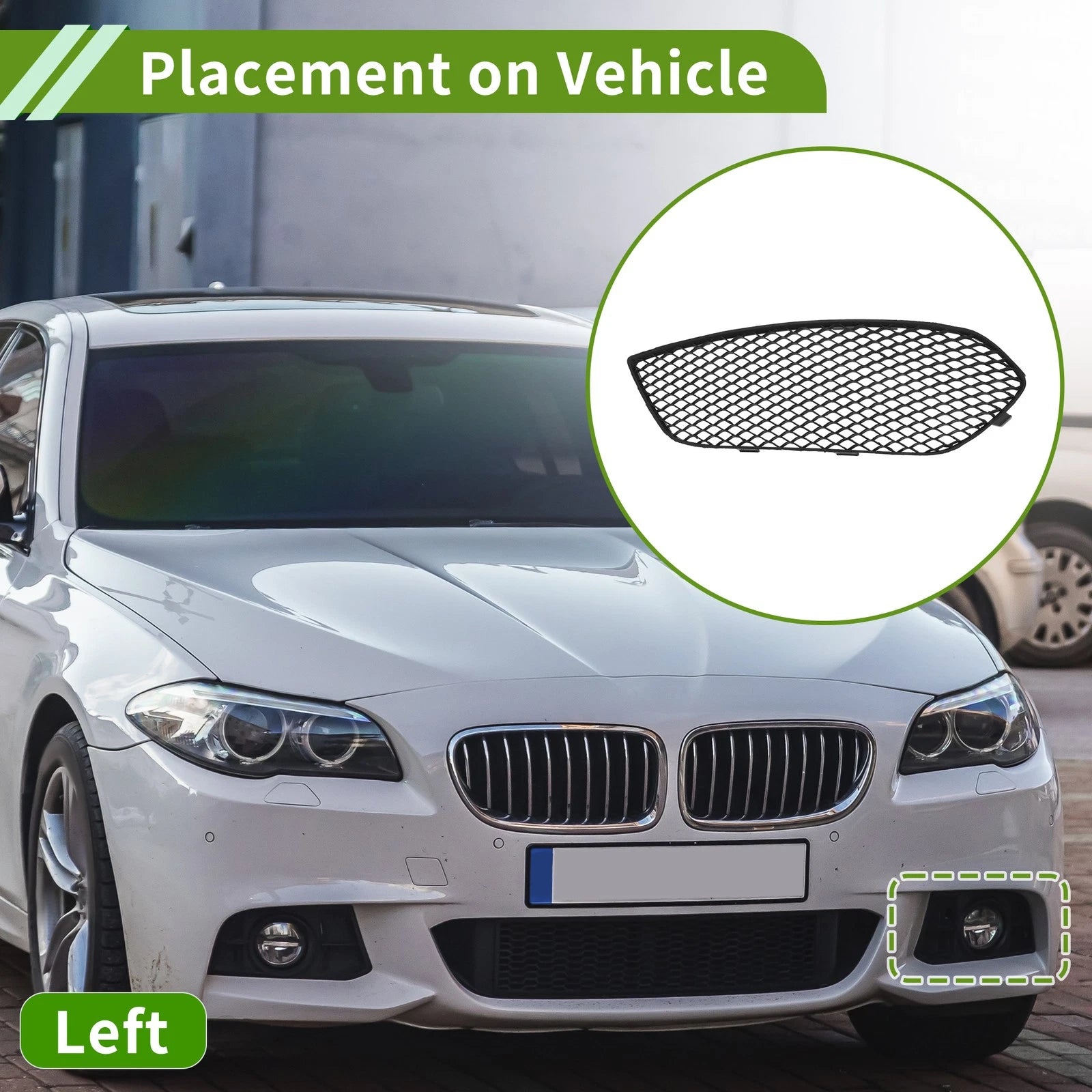 Front Left Fog Light Grill Replacement for Mercedes Benz CLA250 (2014–2016)