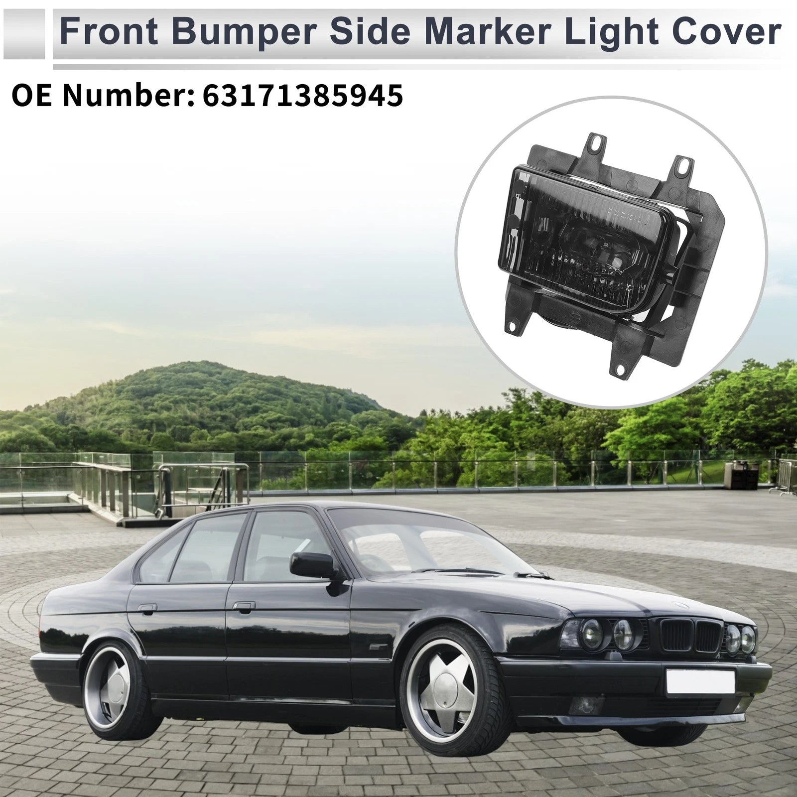 Left Front Bumper Side Marker Light Cover Replacement for BMW E30 (1982–1994)