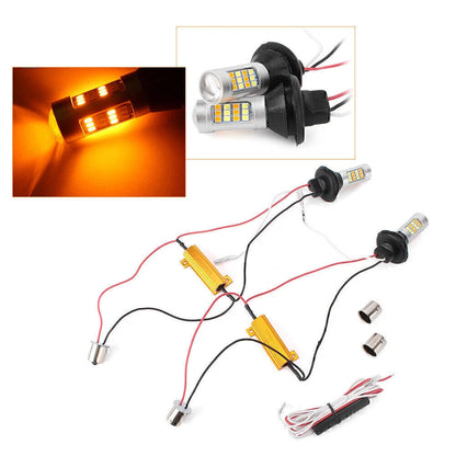 Pair 1156 BAU15S 42 SMD LED Canbus Switchback for
