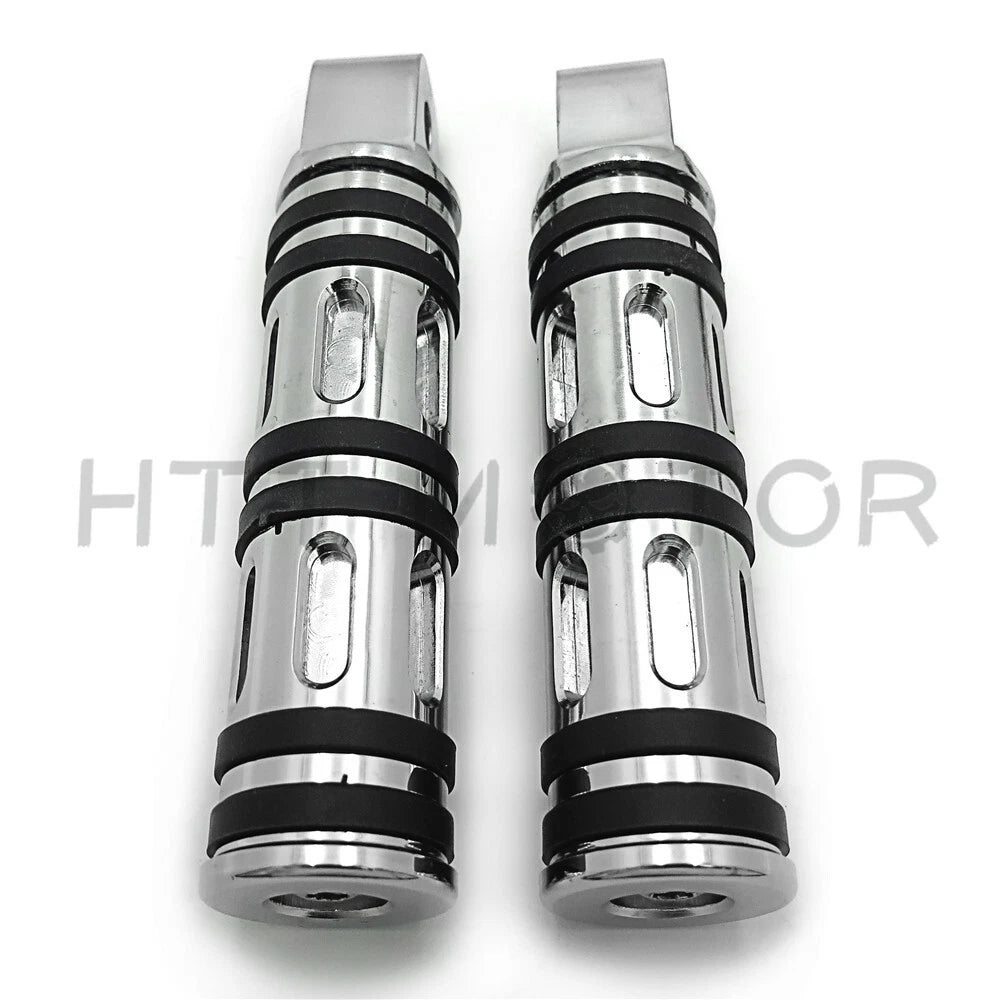 Chrome Edge Cut Footpegs for Harley Softail Slim FLSL Breakout (2018–2023)