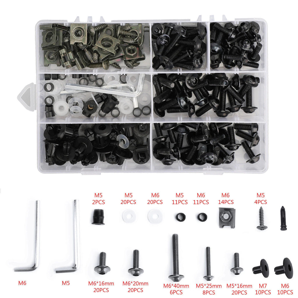 198pcs Fairing Bolts Screws Kit for Yamaha YZF R6 R1 R25 R125 R3 MT XJR (2000–2023)