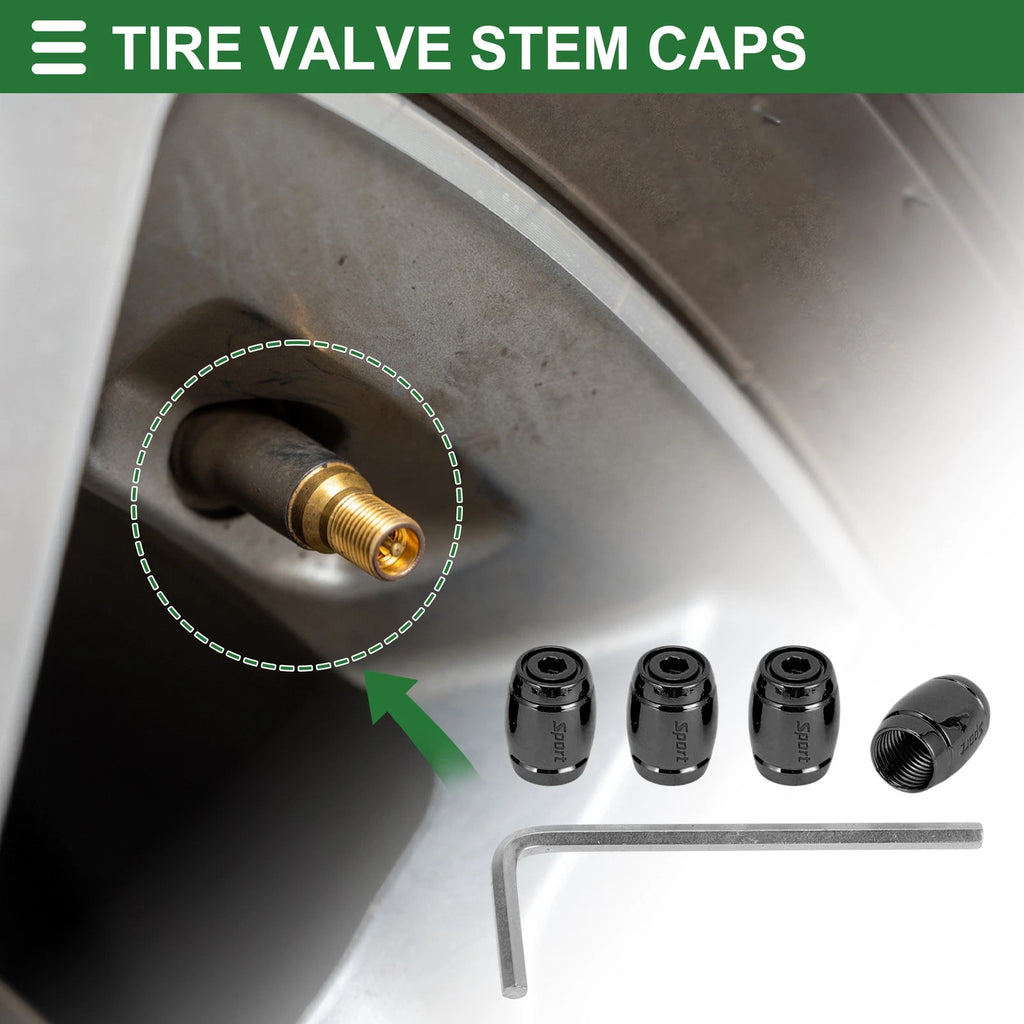Tire Valve Stem Caps Titanium Tone Dust Covers for Bicycle 1 Set