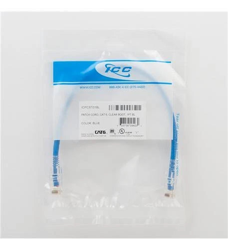 Patch Cord Cat6 Clear Boot for (1', 25 Pack)