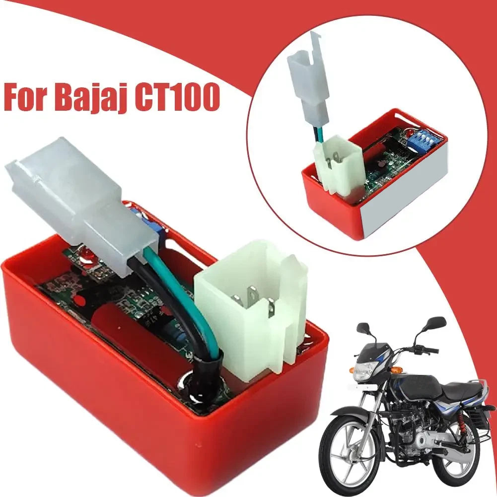 Motorcycle Igniter for Bajaj CT100 (2000–2006) 7 Pin CDI Box Red