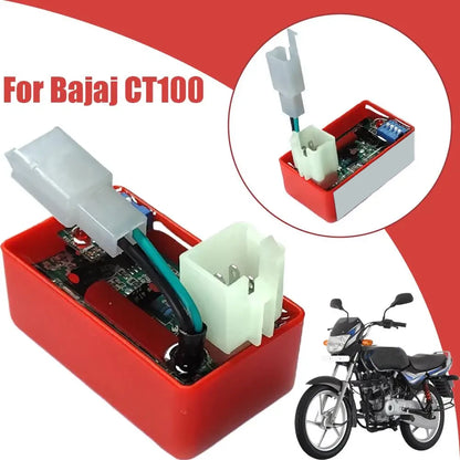 Motorcycle Igniter for Bajaj CT100 (2000–2006) 7 Pin CDI Box Red