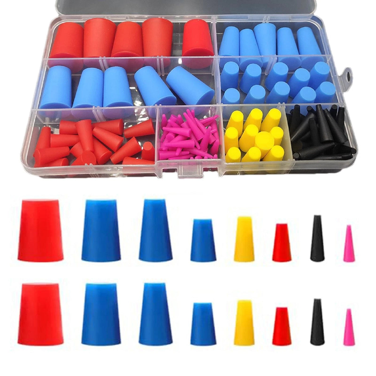Complete Set of 100 Conical Silicone Stoppers for Painting and Anodizing