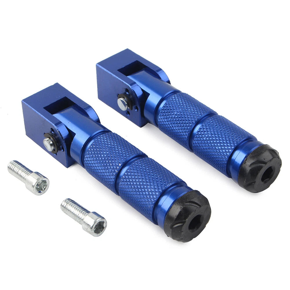 2X 8mm Folding Footpegs for Motorcycle Universal